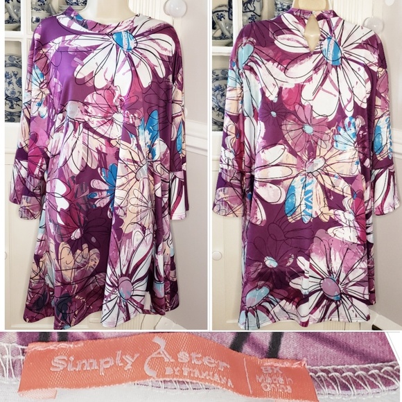 Simply Aster Tops - Simply Aster 60's Retro Bell Sleeve Dress/Tunic